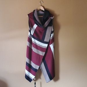 Luxe knit sleeveless wrap vest